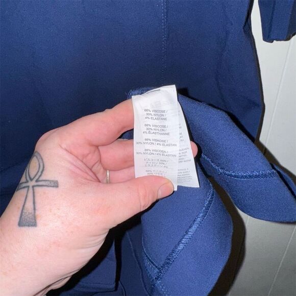 J. Crew Women's Size 12 Blue Shift Dress Long Sleeve Short Length - Picture 5 of 7